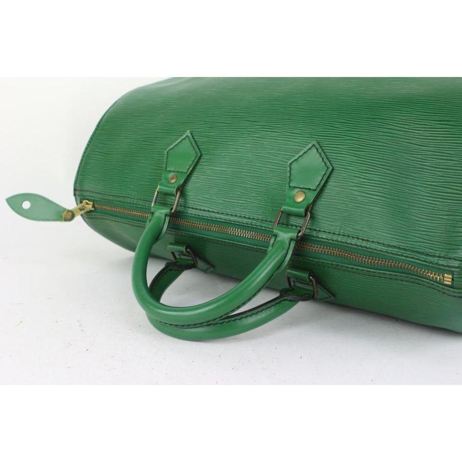 Louis Vuitton Green Epi Leather Borneo Speedy 35 Boston Bag  820lv99 2