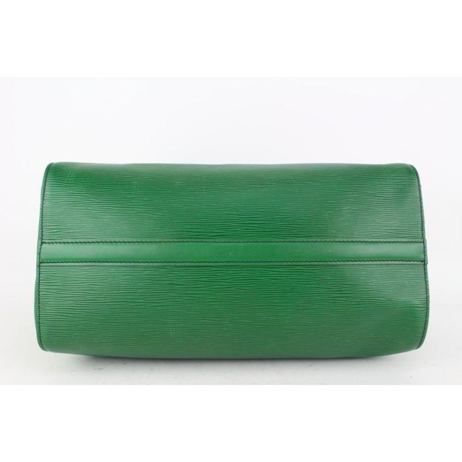 Louis Vuitton Green Epi Leather Borneo Speedy 35 Boston Bag  820lv99 3