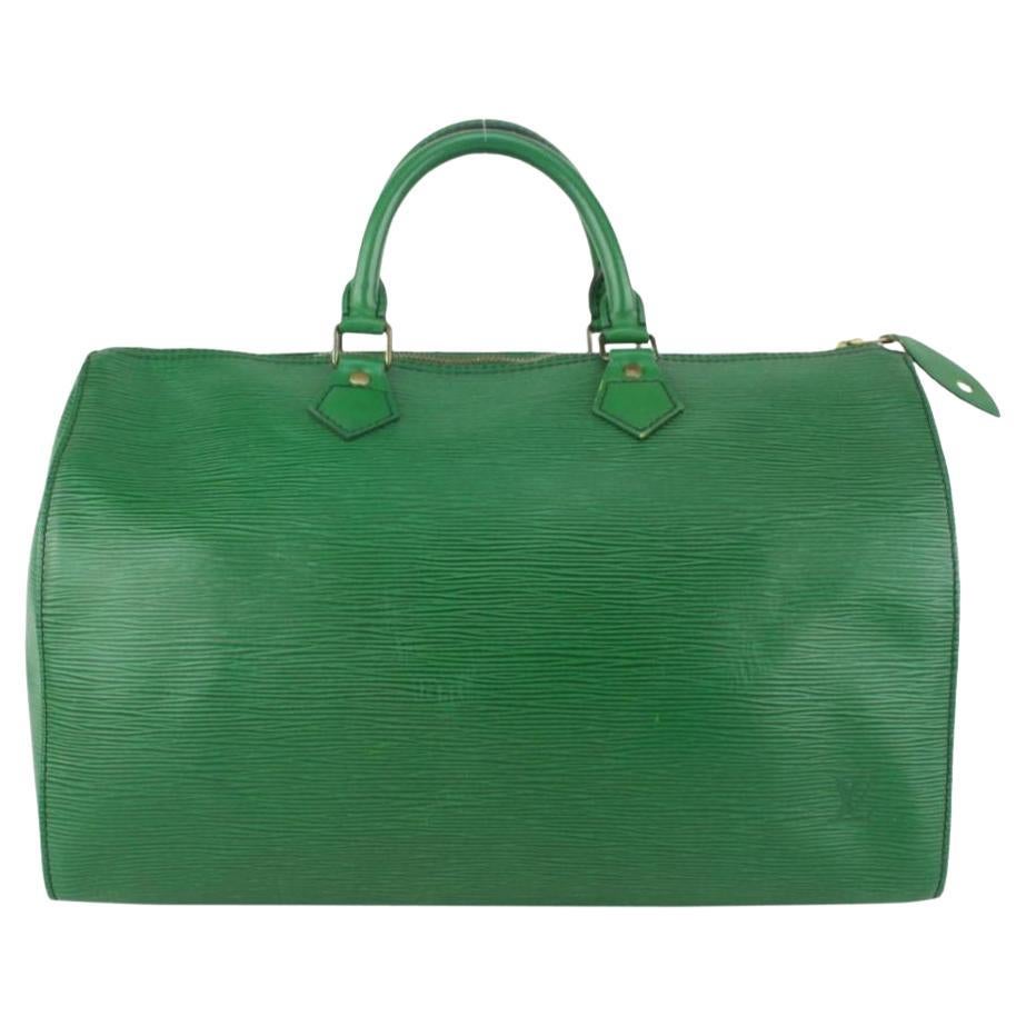 Louis Vuitton Green Epi Leather Borneo Speedy 35 Boston Bag  820lv99