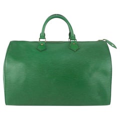 Vintage Louis Vuitton Green Epi Leather Borneo Speedy 35 Boston Bag  820lv99