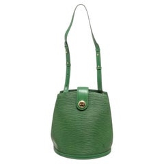 Louis Vuitton Green Epi Leather Cluny Shoulder Bag with gold-tone hardware