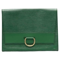 Louis Vuitton Green Epi Leather Clutch Bag