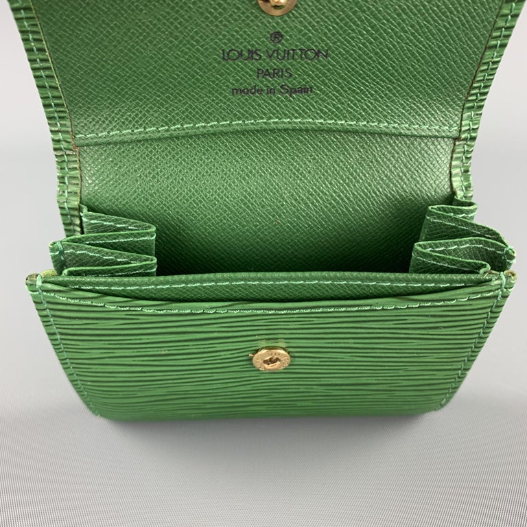 Louis Vuitton Coin Card Holder Monogram Macassar Minty Green