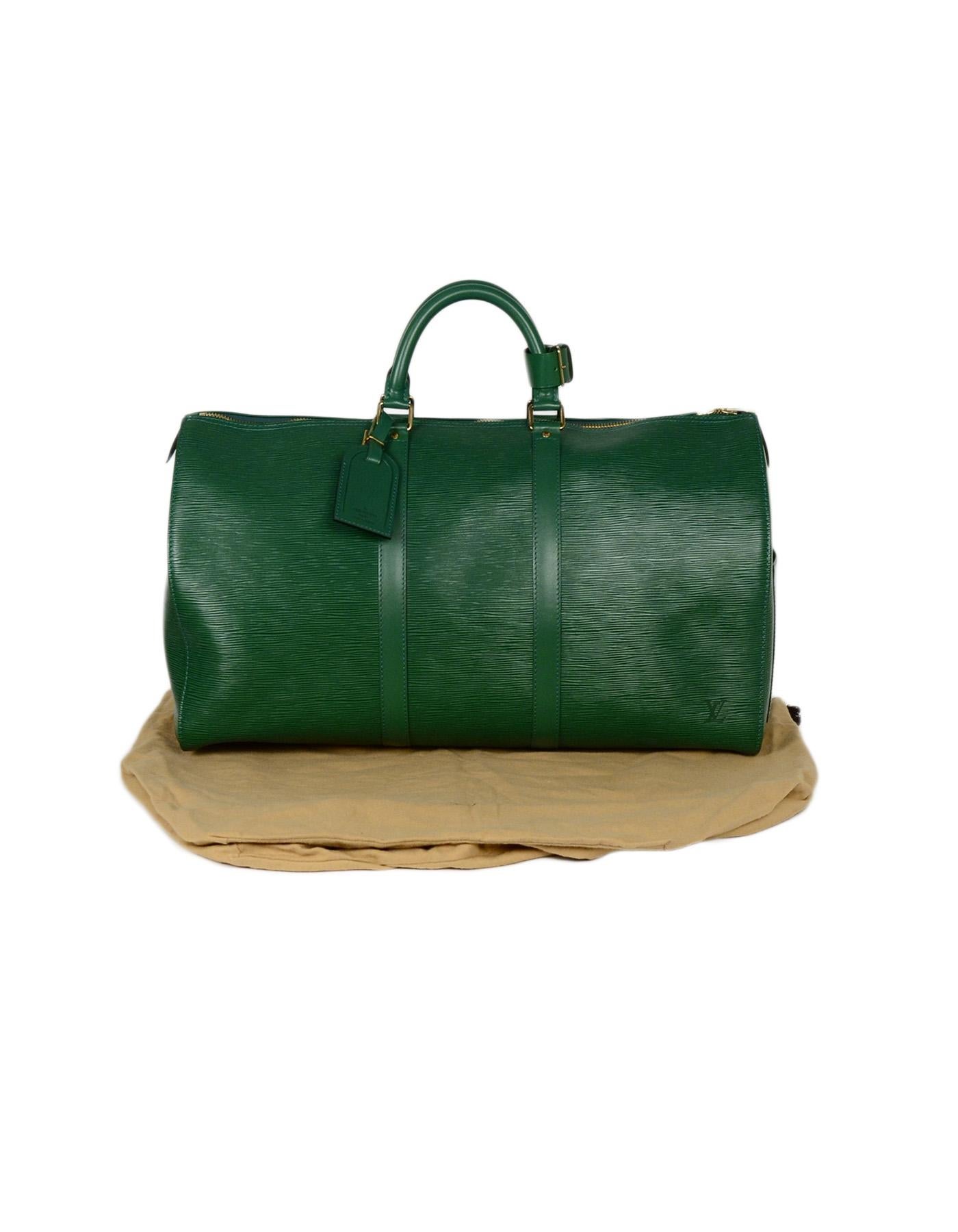 Louis Vuitton Green Epi Leather Keepall 50 Duffle Bag 4