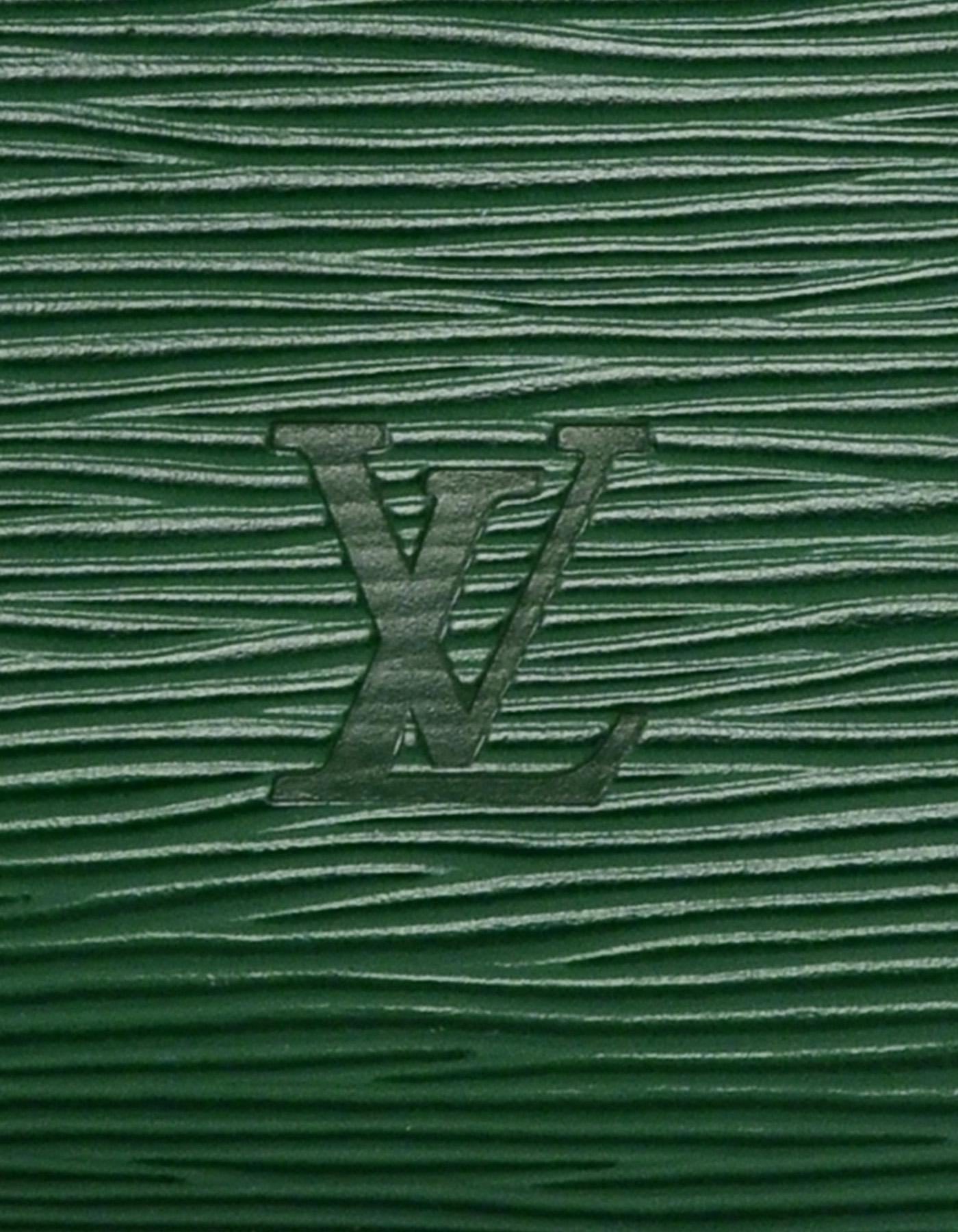 Women's or Men's Louis Vuitton Green Epi Leather Keepall 50 Duffle Bag