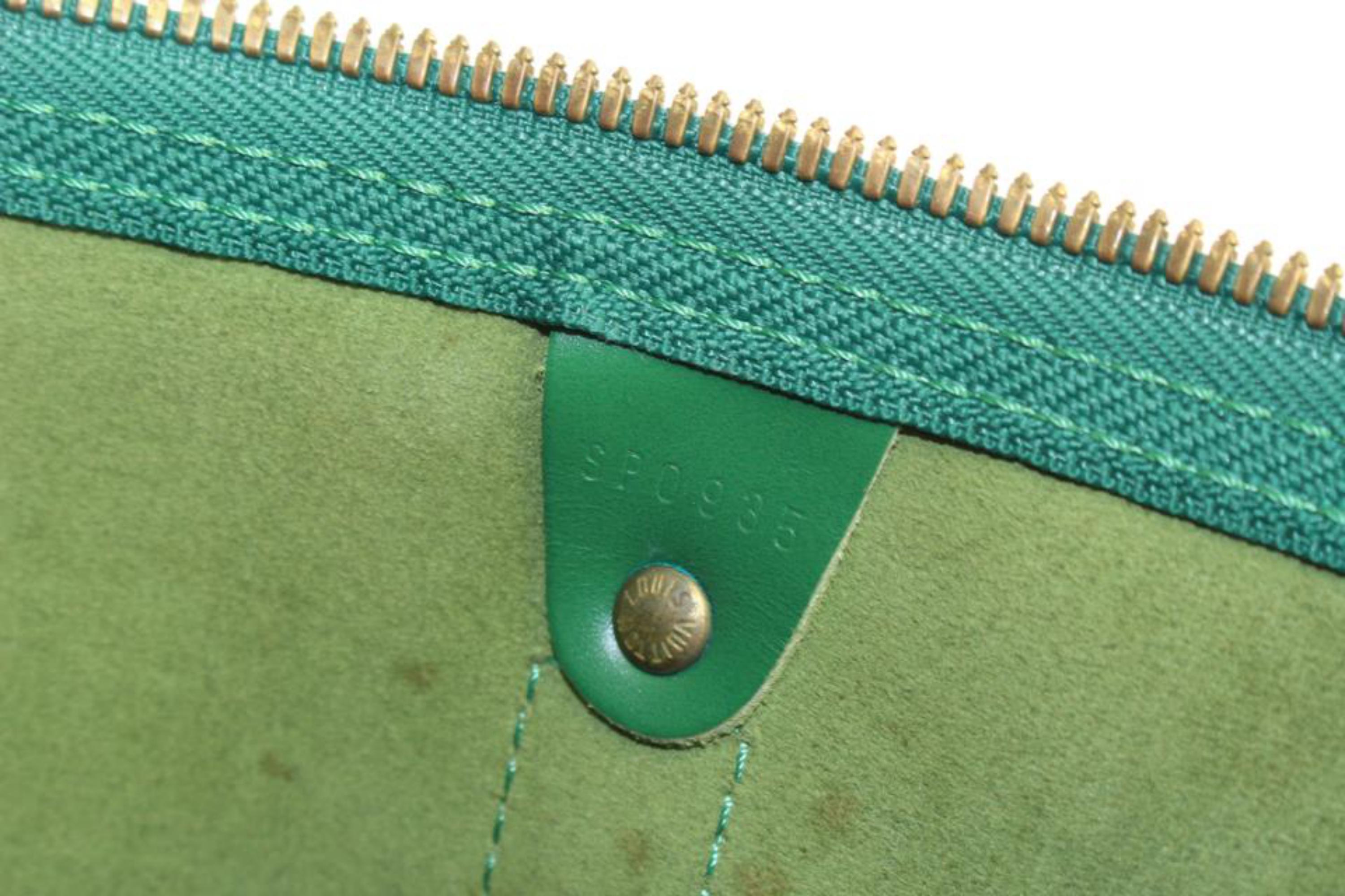 Louis Vuitton Green Epi Leather Keepall 55 Boston Bag 123lv27 5