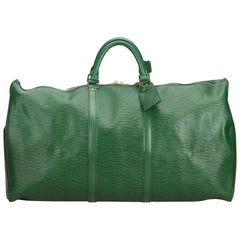 Louis Vuitton Green Epi Leather Leather Epi Keepall 60 France