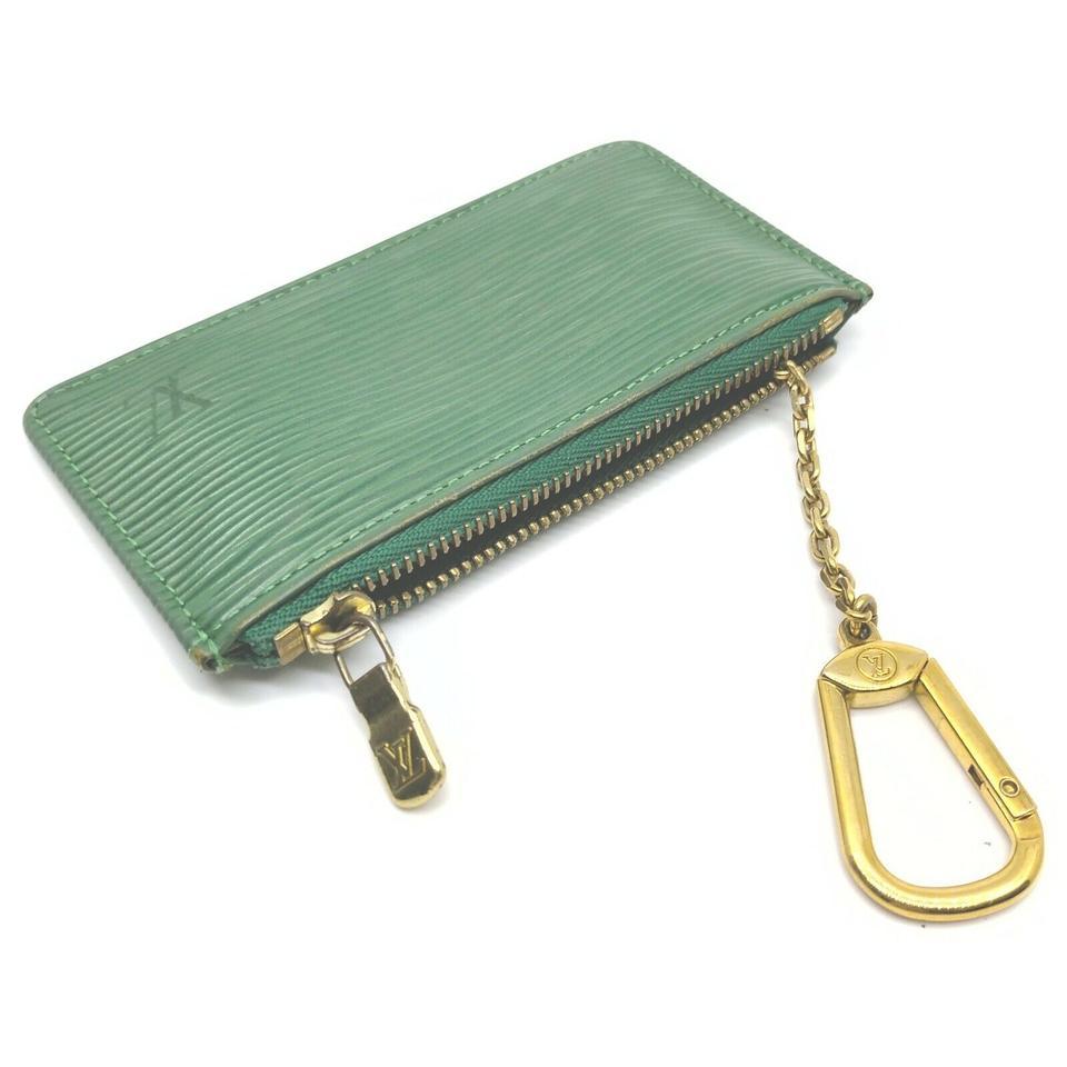 Women's Louis Vuitton Green Epi Leather Pochette Cles Key Pouch  862370