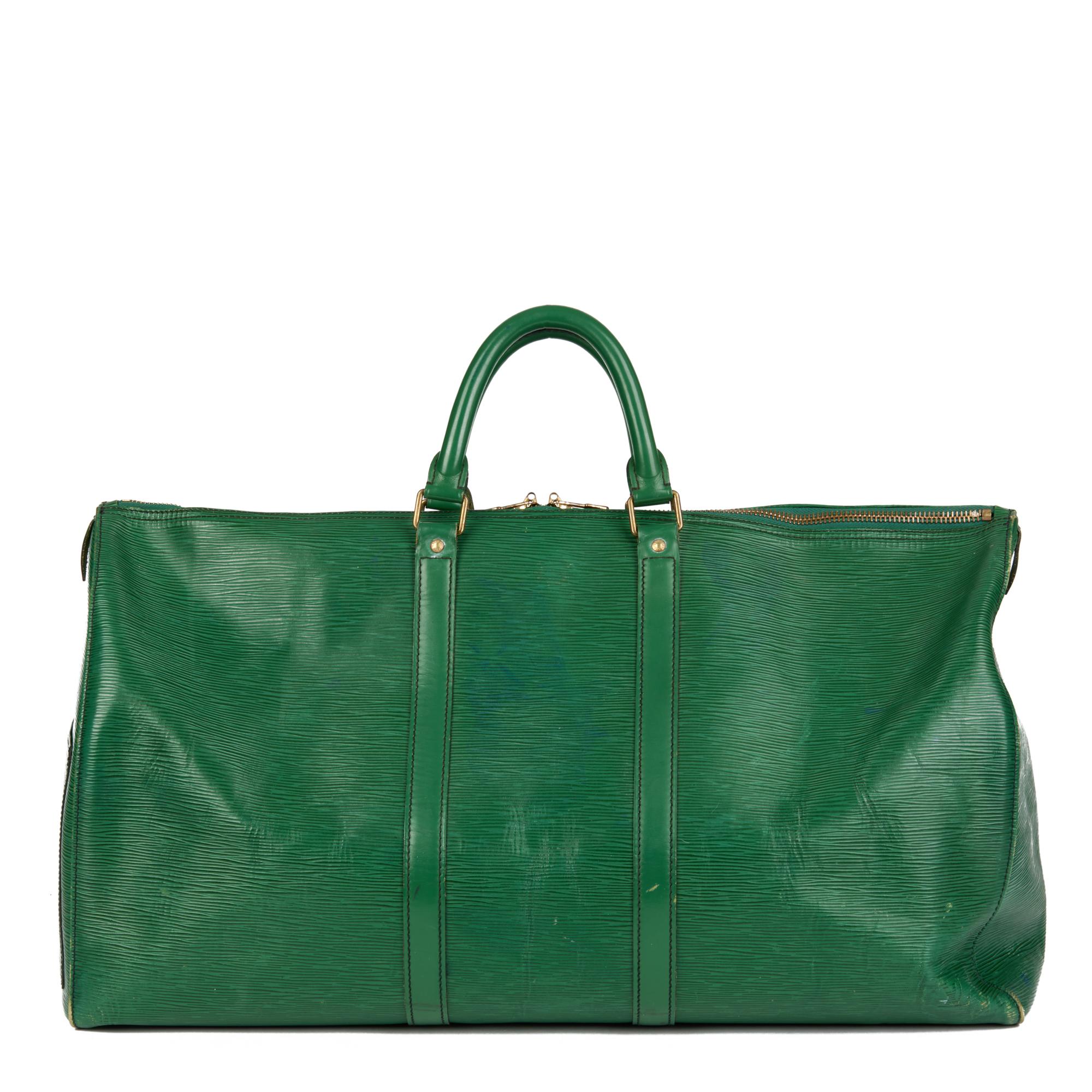 Women's or Men's LOUIS VUITTON Green Epi Leather Vintage Keepall 55