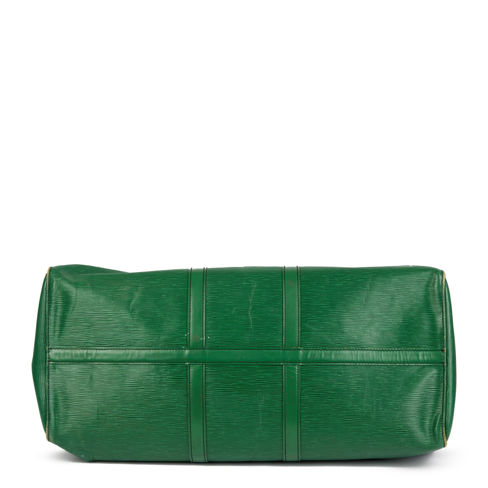 LOUIS VUITTON Green Epi Leather Vintage Keepall 55 1