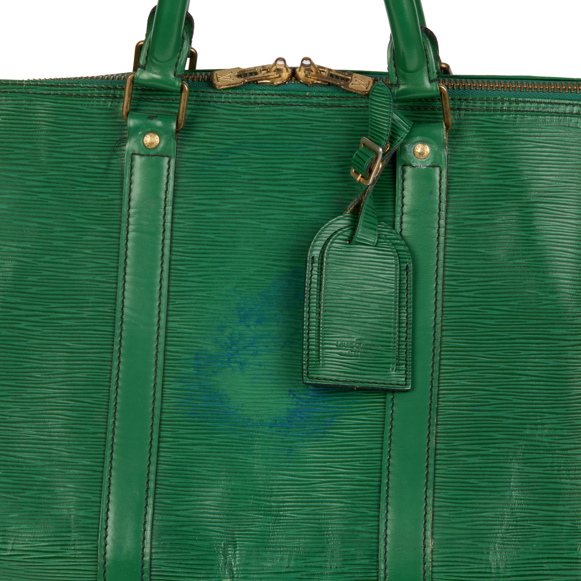 LOUIS VUITTON Green Epi Leather Vintage Keepall 55 2
