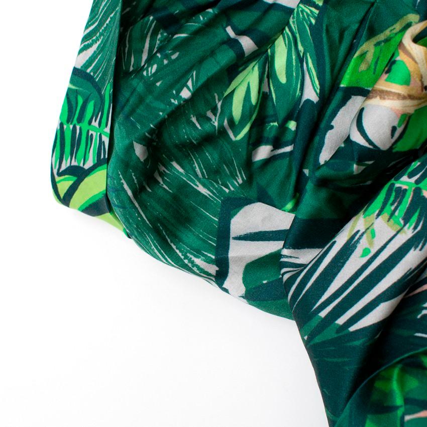 Louis Vuitton Green Floral Satin Bustier Dress - Size S 6
