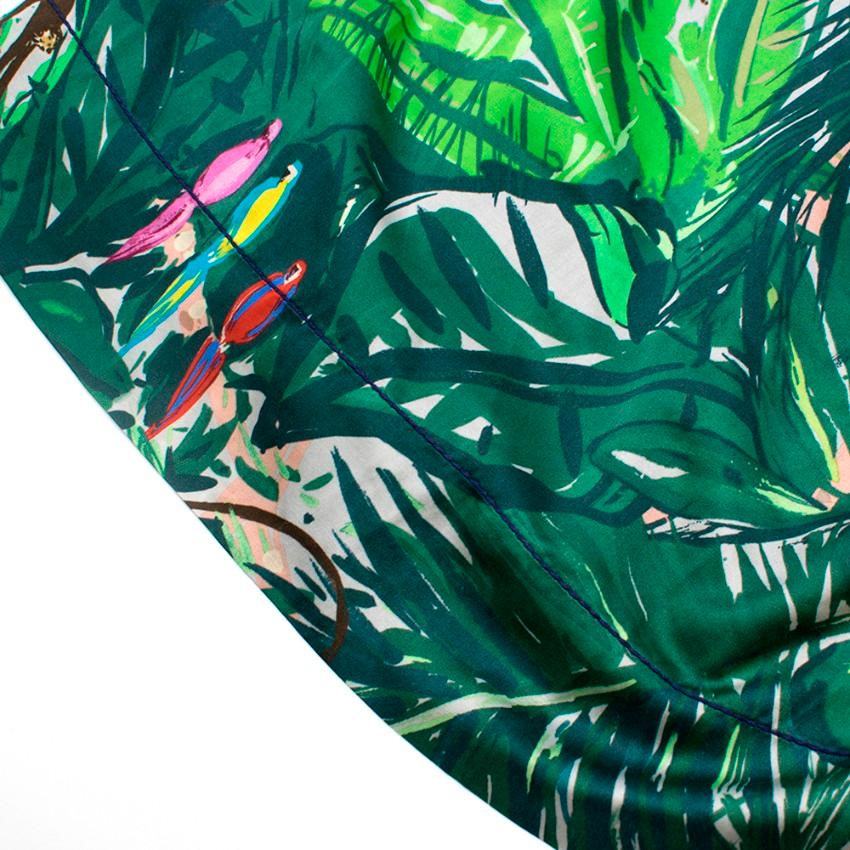 Louis Vuitton Green Floral Satin Bustier Dress - Size S 5
