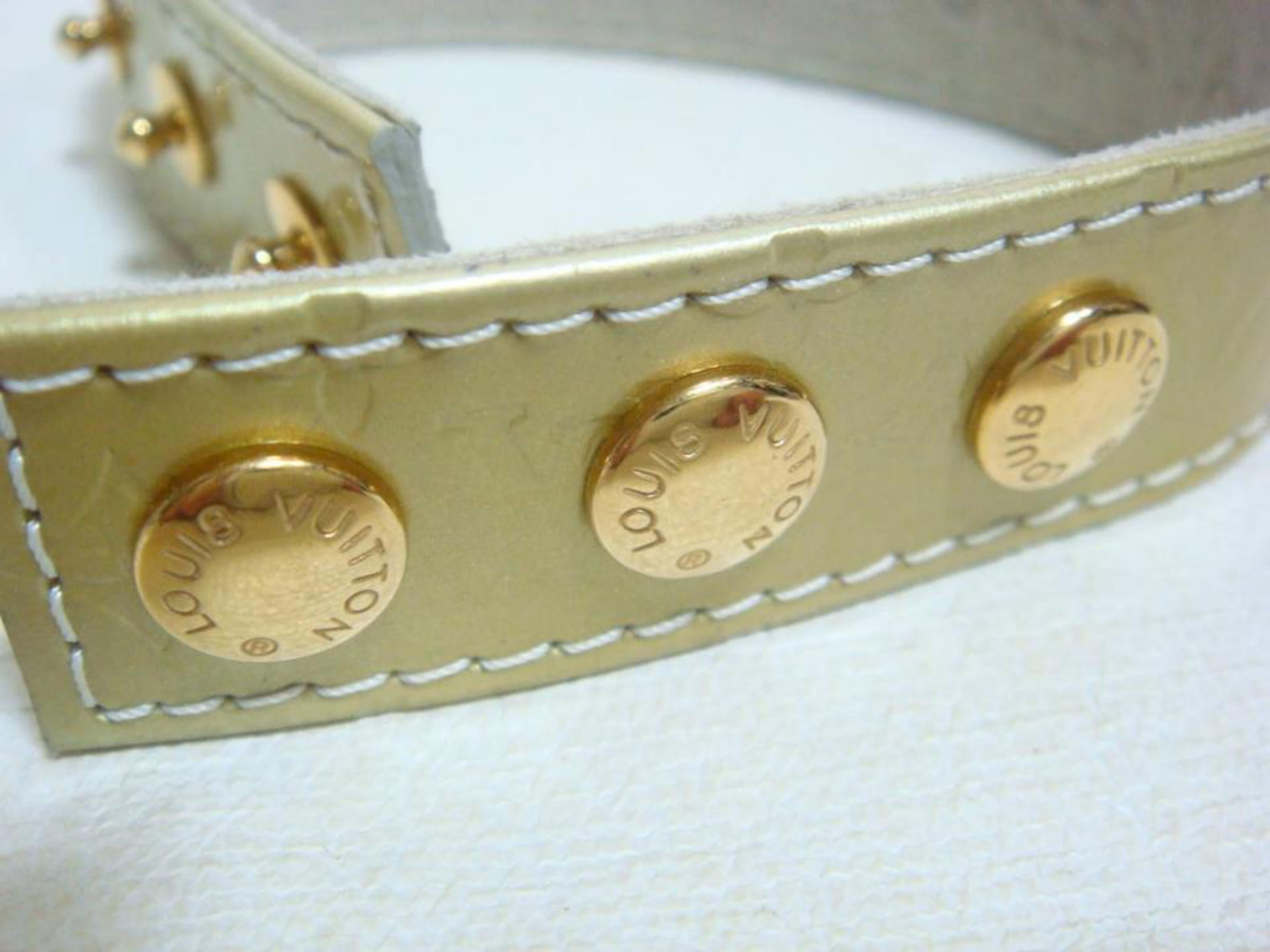 Louis Vuitton Green Ginza 2000 Vernis Monogram Snap 234051 Bracelet For Sale 5