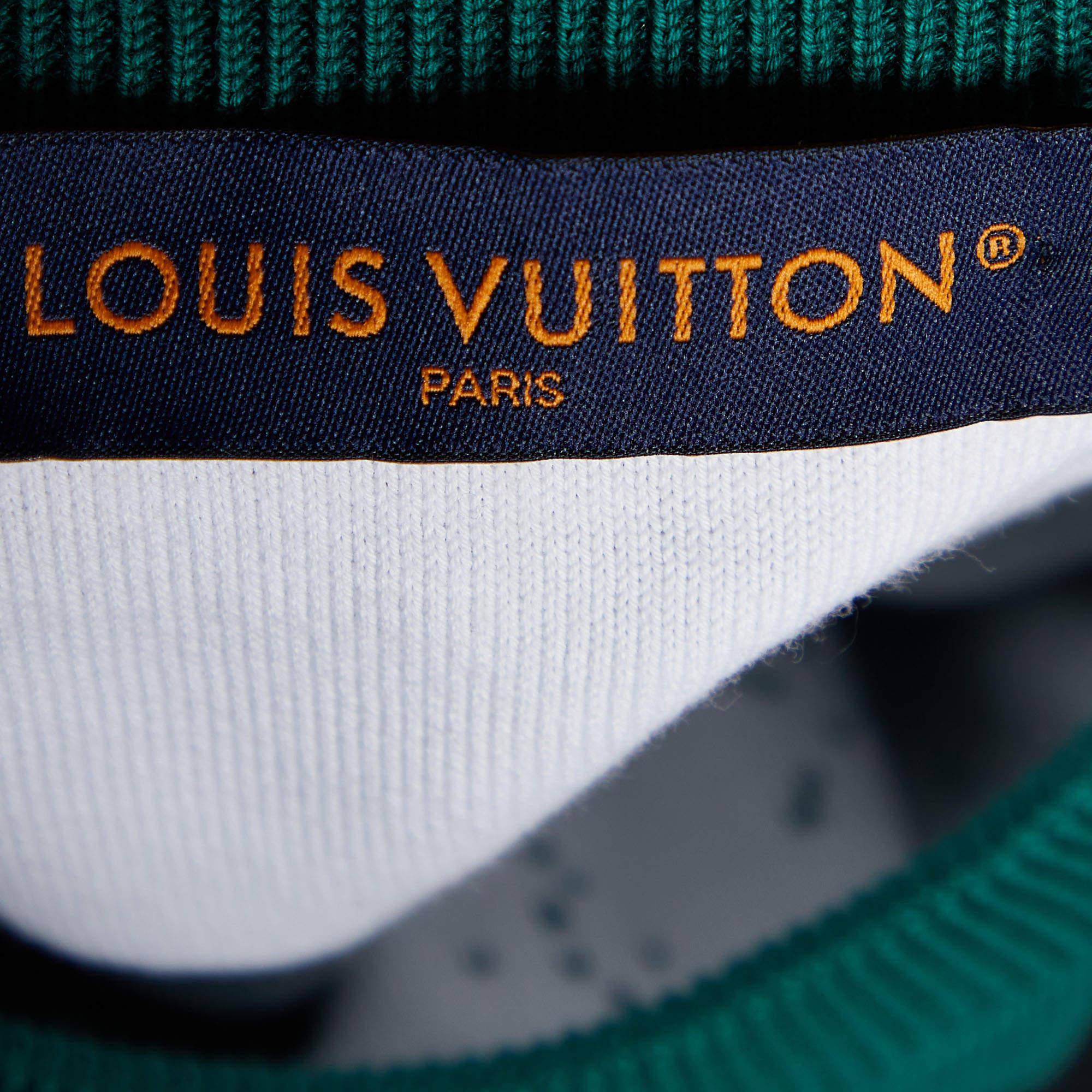 Louis Vuitton Green Gradient Monogram Cotton Sweater XS In Excellent Condition In Dubai, Al Qouz 2