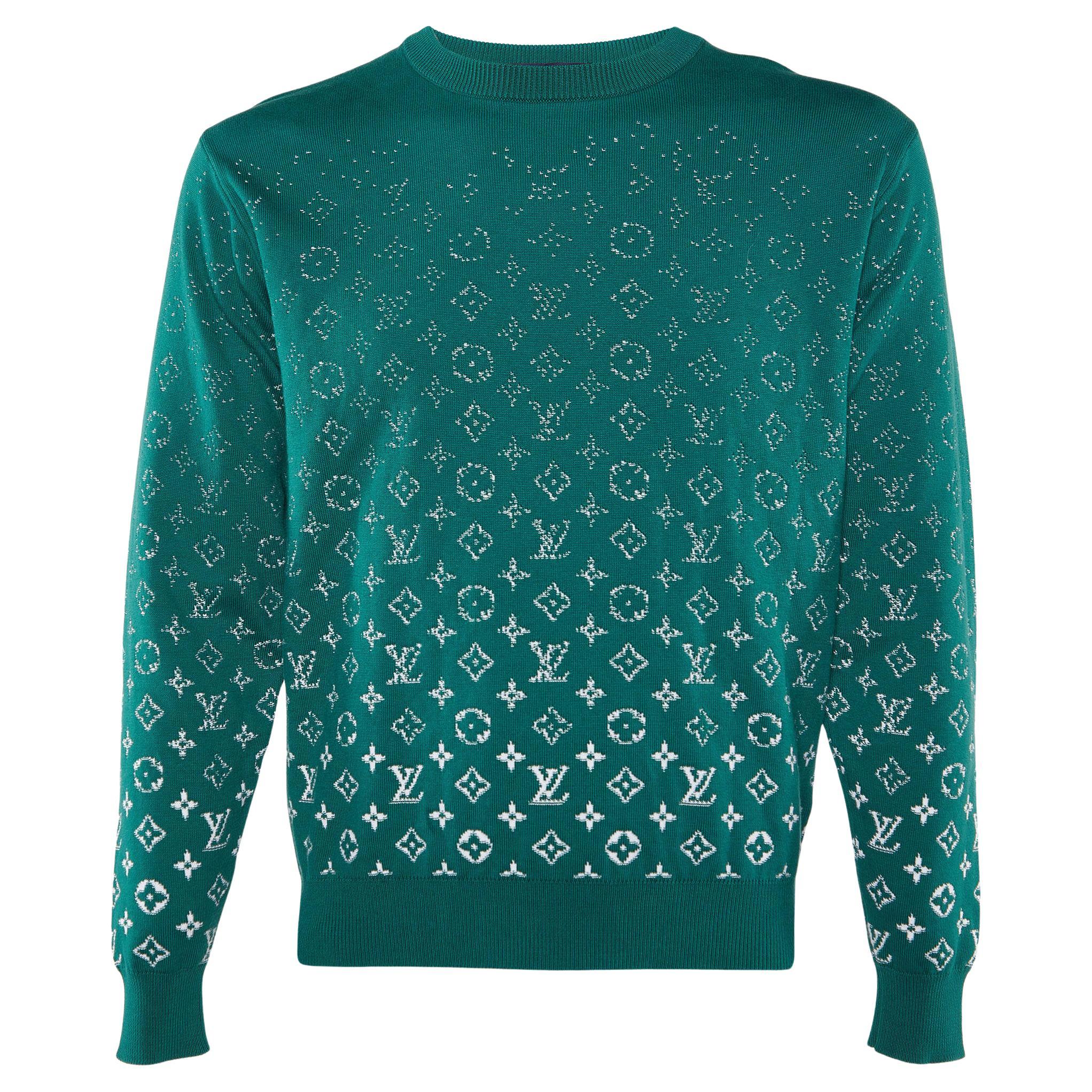 Louis Vuitton Green Gradient Monogram Cotton Sweater XS