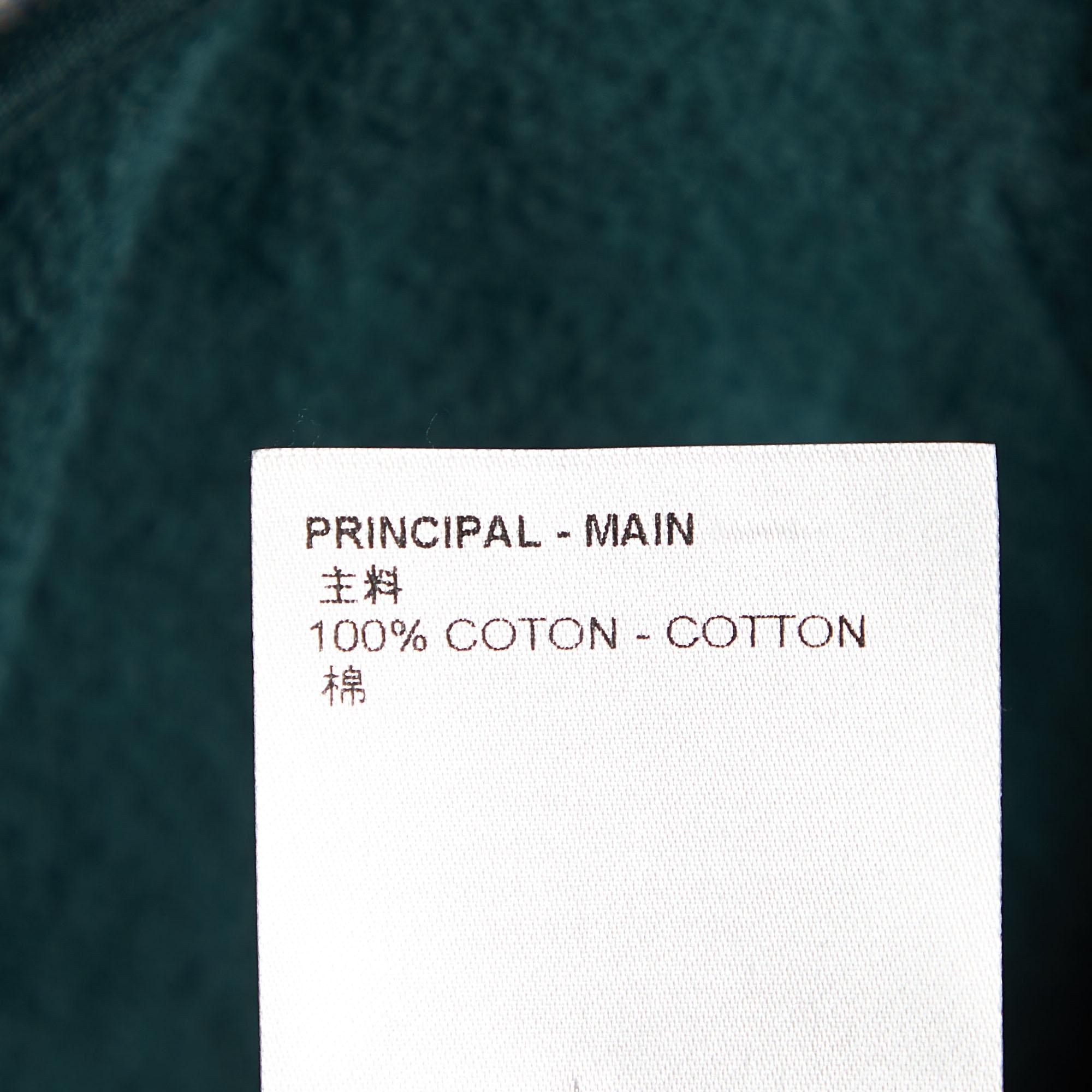 Men's Louis Vuitton Green Jersey & Denim Hybrid Hoodie Jacket L