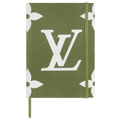 Used Louis Vuitton Green Khaki Beige Monogram Giant Gustave Notebook Mm 870615