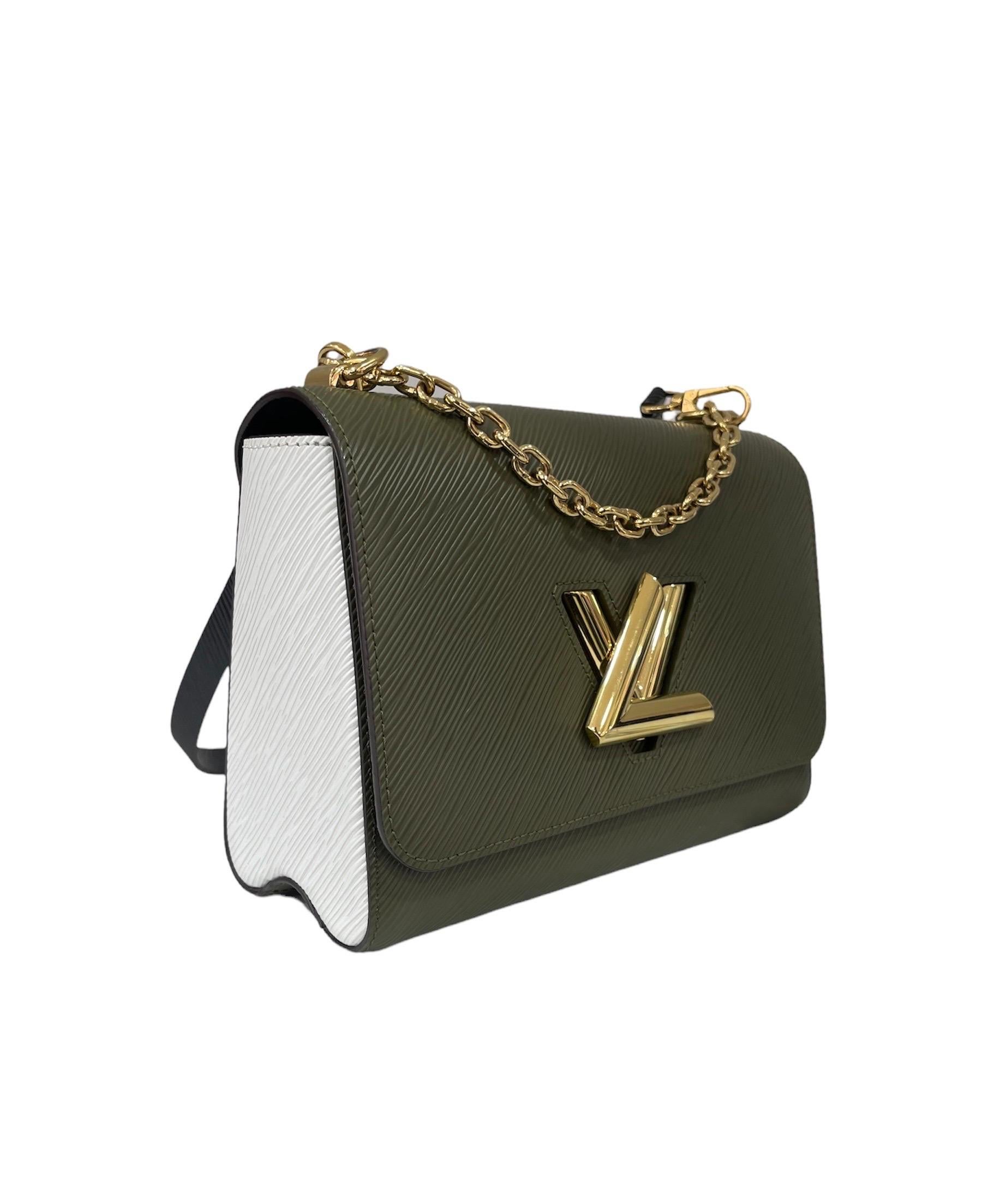 Grüne Leder-Twist-Tasche von Louis Vuitton (Schwarz)
