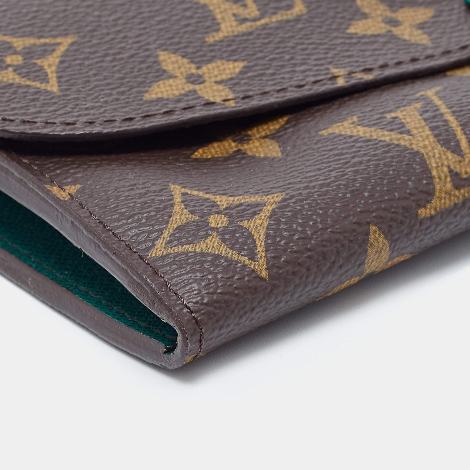 Women's Louis Vuitton Green Monogram Canvas Emilie Wallet