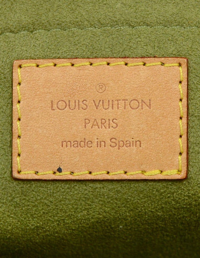 Louis Vuitton Green Monogram Denim Mini Pleaty Pochette Bag rt $845 3