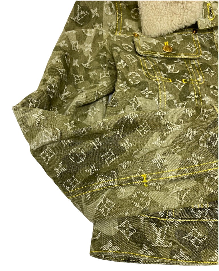 Louis Vuitton Green Monogram Denim Murakami Jacket For Sale 3