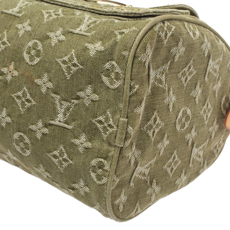 Louis Vuitton Green Denim Monogram Denim Neo Speedy Bag - Yoogi's Closet
