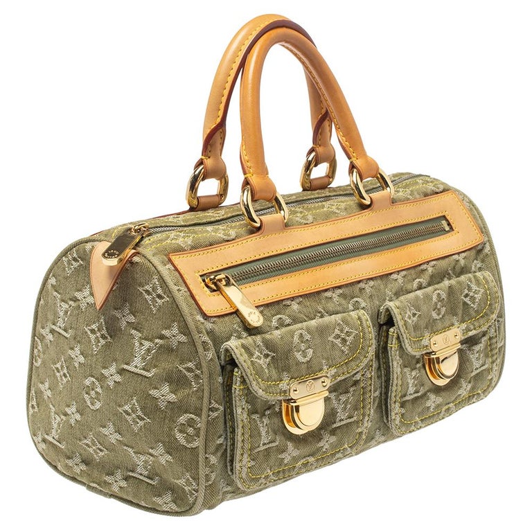 Louis Vuitton Green Monogram Denim Neo Speedy 30 Top Handle Bag., Lot  #77043