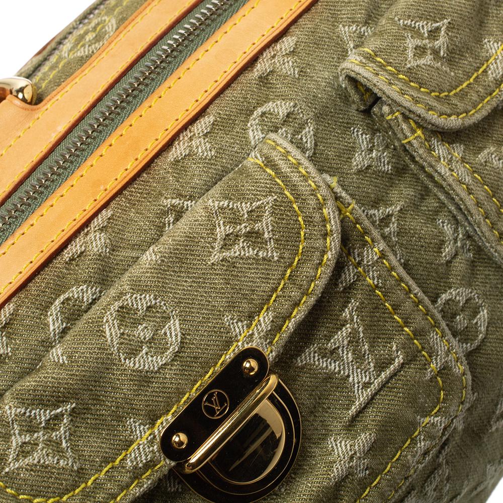 Brown Louis Vuitton Green Monogram Denim Neo Speedy Bag