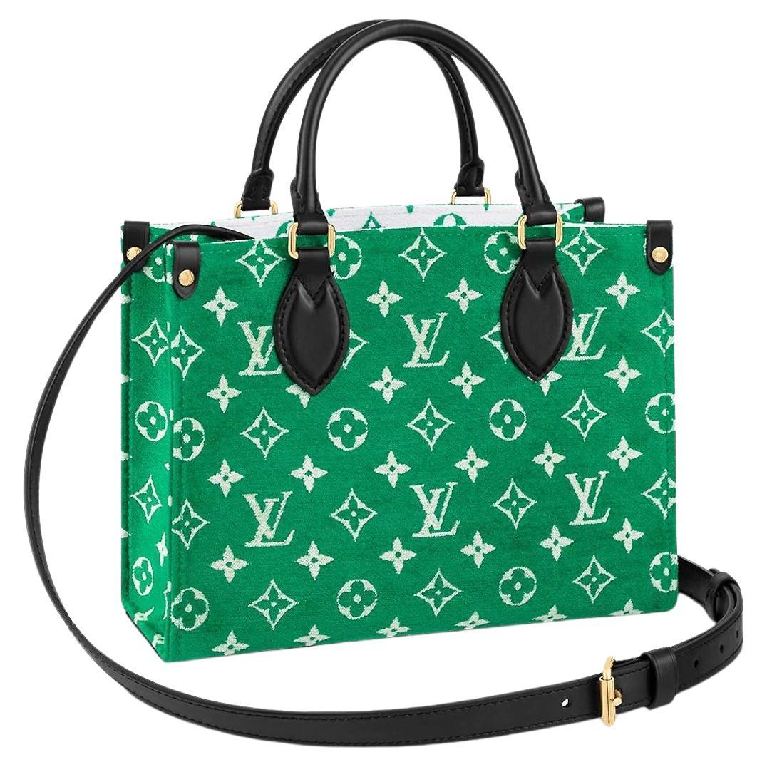 Louis Vuitton Green Monogram Jacquard Velvet On The Go PM Tote Bag For