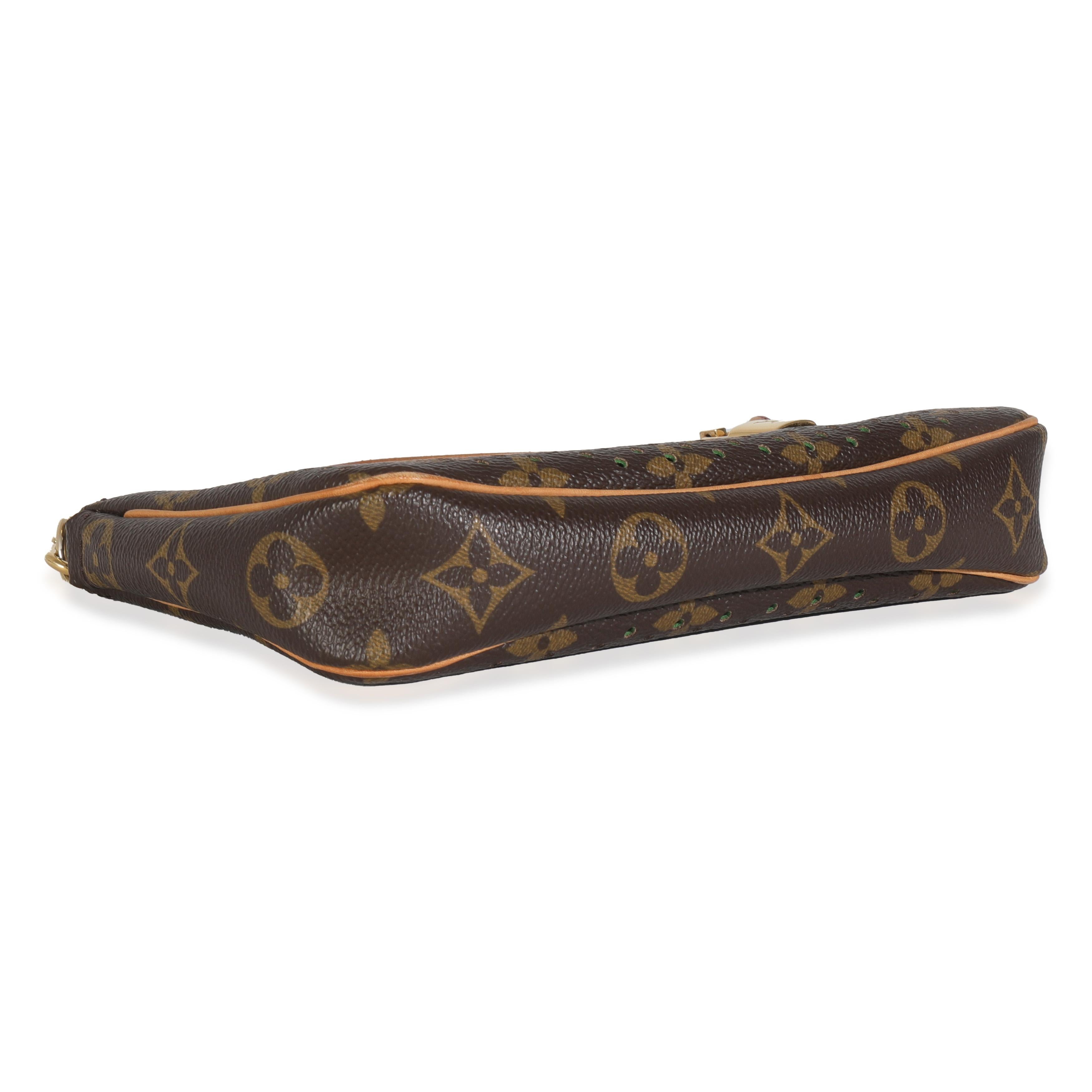 Women's Louis Vuitton Green Monogram Perforated Pochette Accessoires