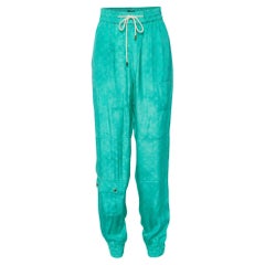 Louis Vuitton - Pantalon à cordon de serrage en soie vert, taille M