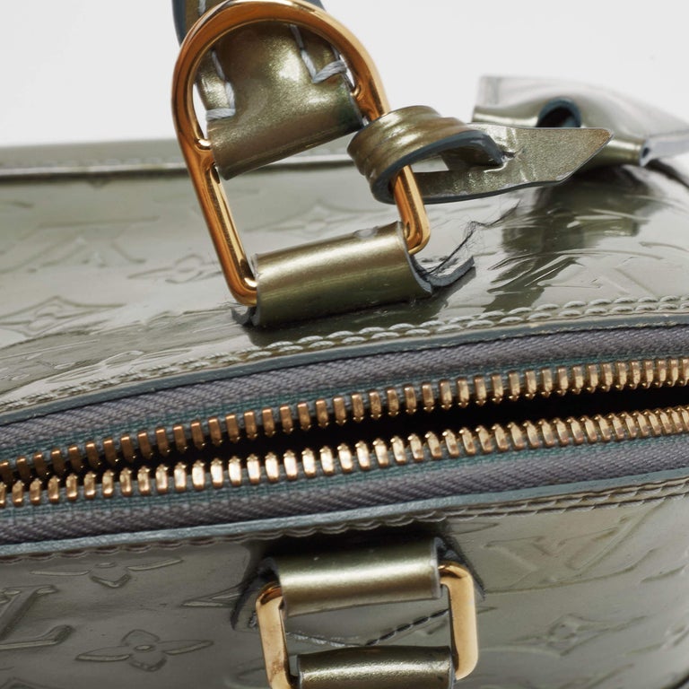 Louis Vuitton Green Monogram Vernis Alma BB Bag For Sale 9