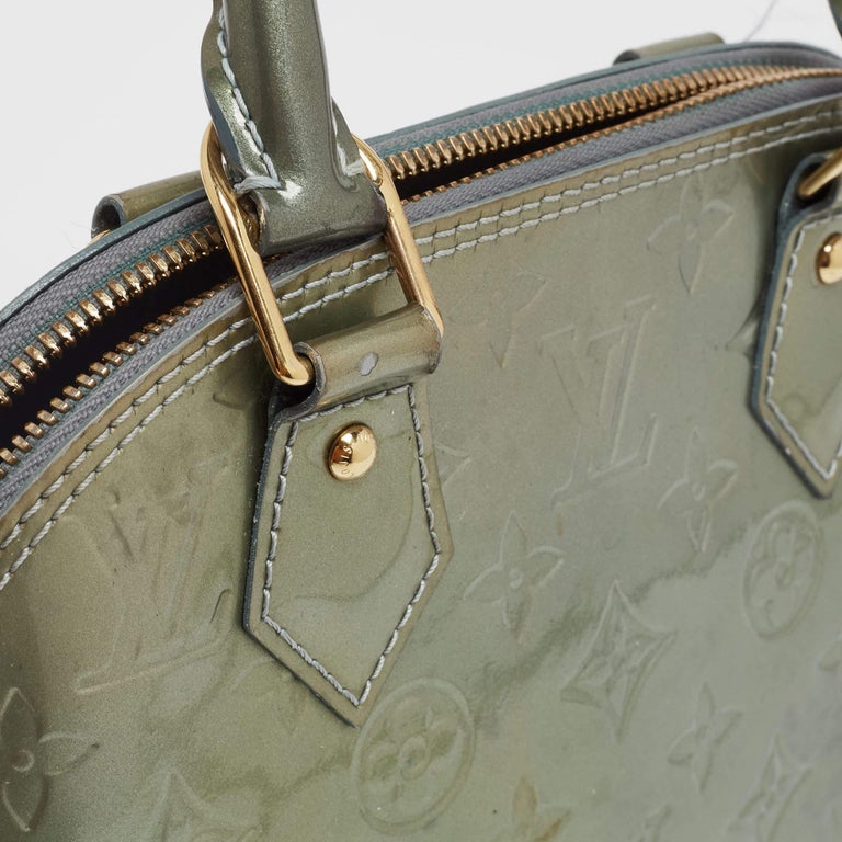 Louis Vuitton Green Monogram Vernis Alma BB Bag For Sale 10