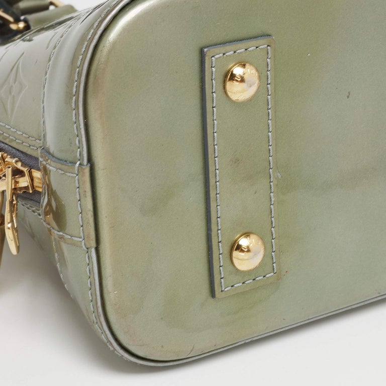 Louis Vuitton Green Monogram Vernis Alma BB Bag For Sale 12