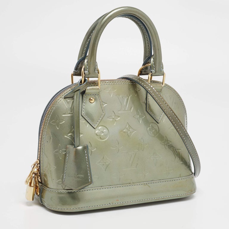 Women's Louis Vuitton Green Monogram Vernis Alma BB Bag For Sale