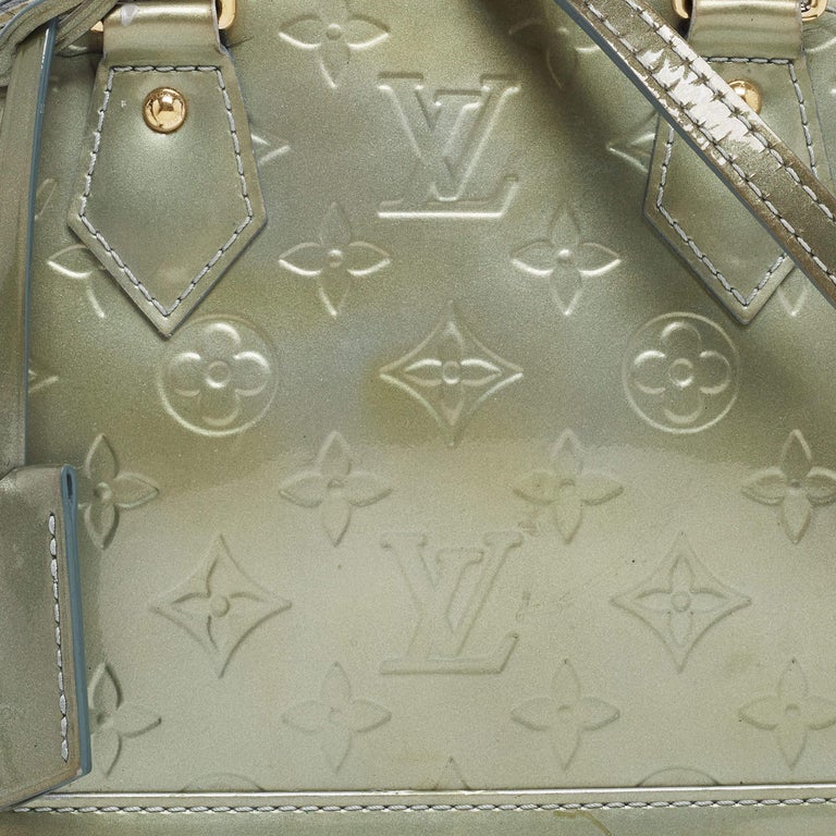 Louis Vuitton Green Monogram Vernis Alma BB Bag For Sale 2