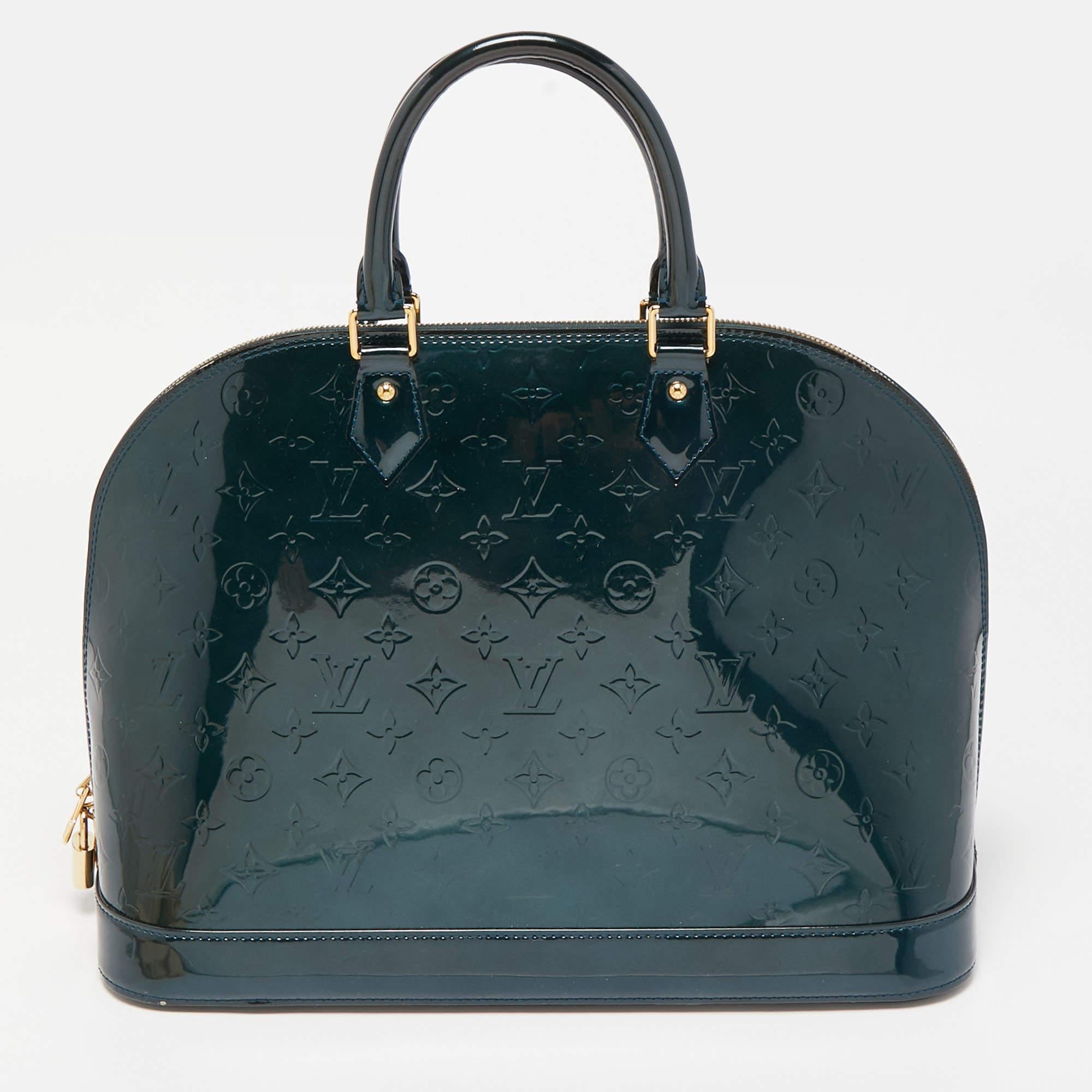 Noir Louis Vuitton - Sac vert « Vernis Alma GM » monogrammé