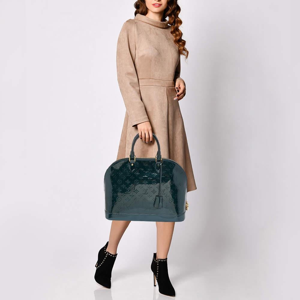  Louis Vuitton - Sac vert « Vernis Alma GM » monogrammé Pour femmes 