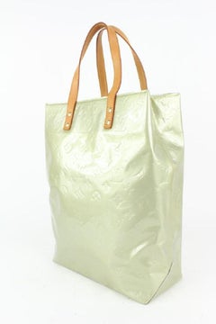 Louis Vuitton Green Monogram Vernis Reade MM Tote Bag 93lv98
