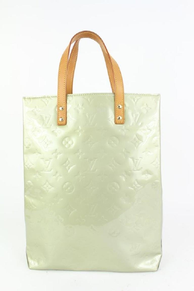 Women's Louis Vuitton Green Monogram Vernis Reade MM Tote Bag 93lv98 For Sale