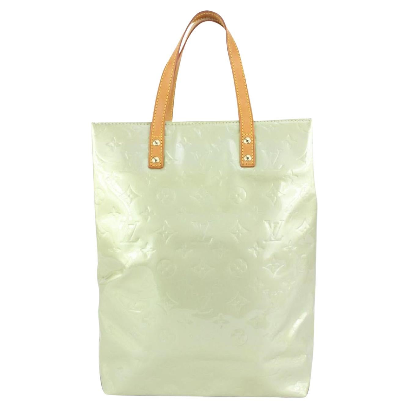 Louis Vuitton Green Monogram Vernis Reade MM Tote Bag 93lv98 For Sale