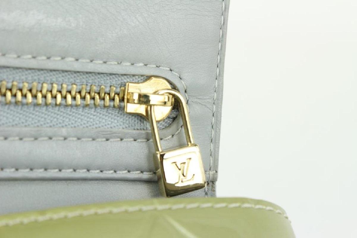 Beige Louis Vuitton Green Monogram Vernis Walker Trifold Wallet Crossbody 820lv98