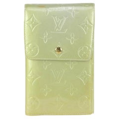 Louis Vuitton Green Monogram Vernis Walker Trifold Wallet Crossbody 820lv98