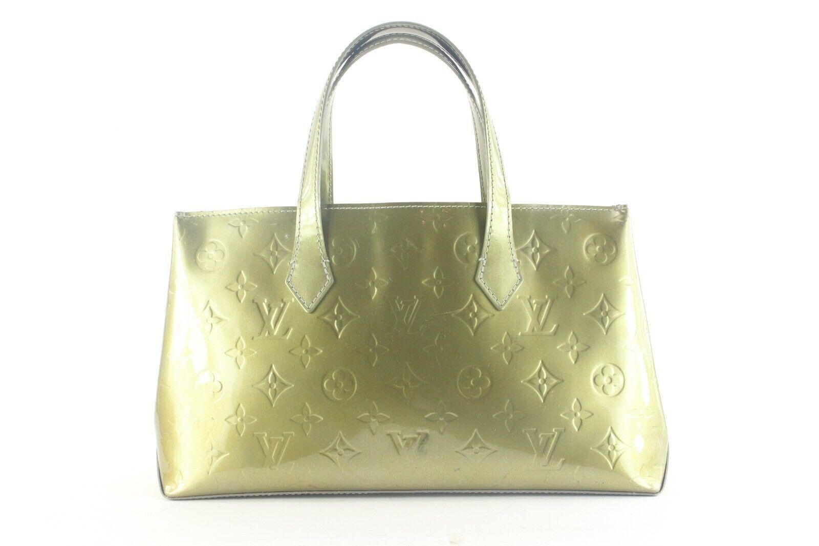 Women's Louis Vuitton Green Monogram Vernis Wilshire Tote PM 2LVS105K For Sale