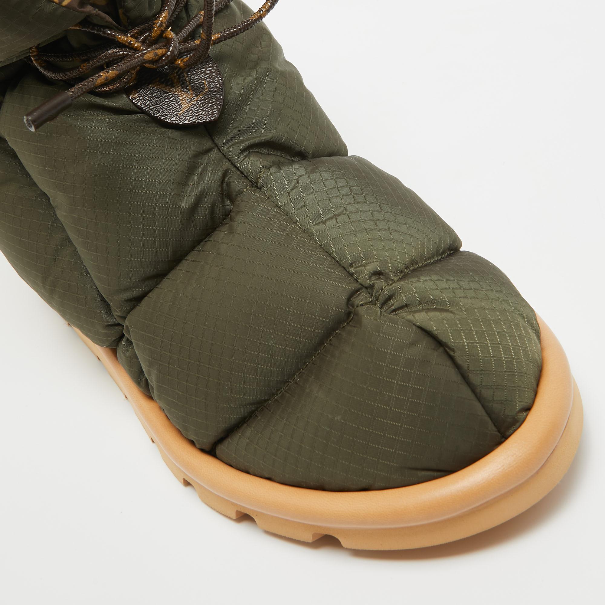 Louis Vuitton Green Nylon Pillow Comfort Ankle Boots Size 40 4
