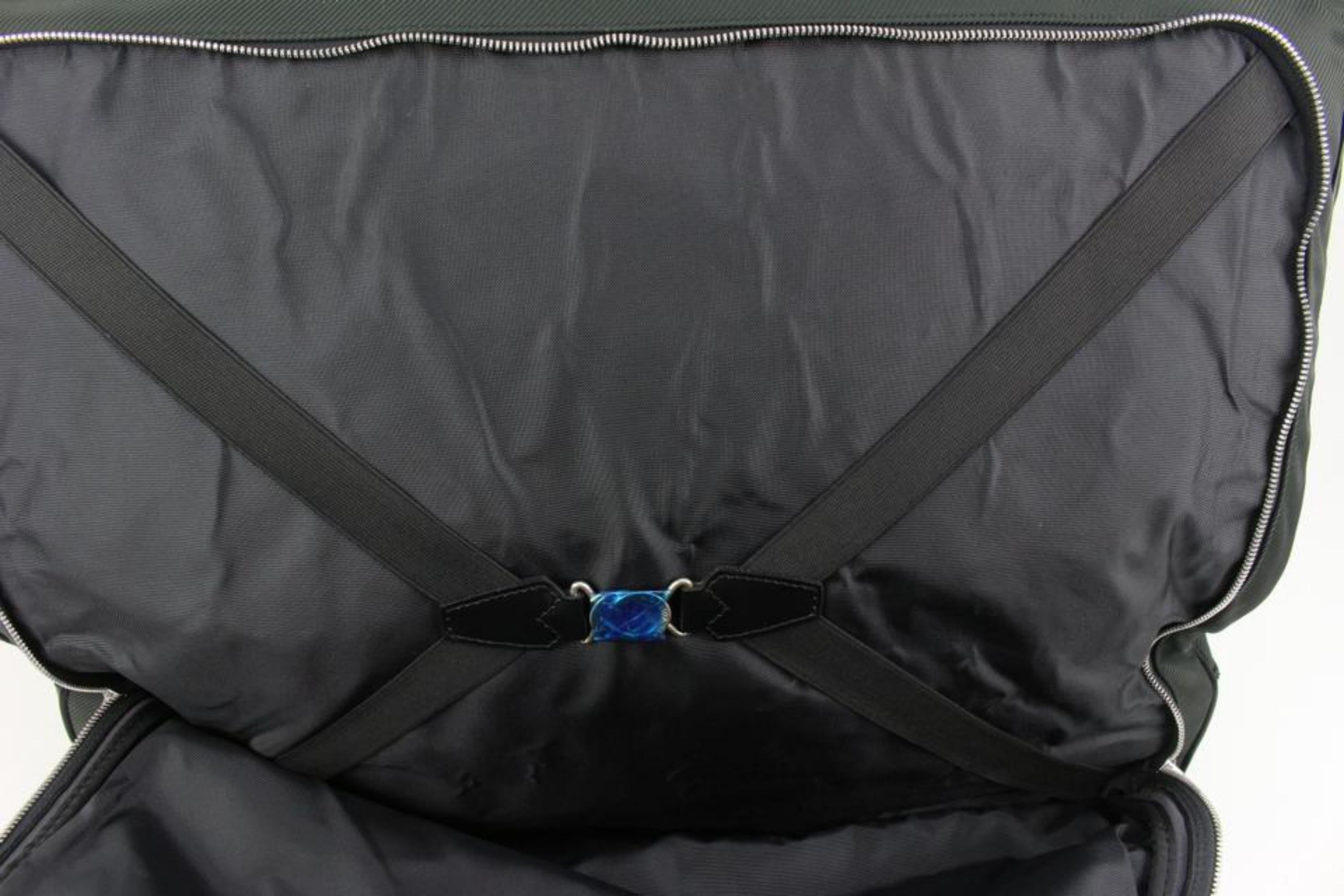 Louis Vuitton Green Nylon x Taiga Leather Santore Ardoise Garment Travel Bag  7