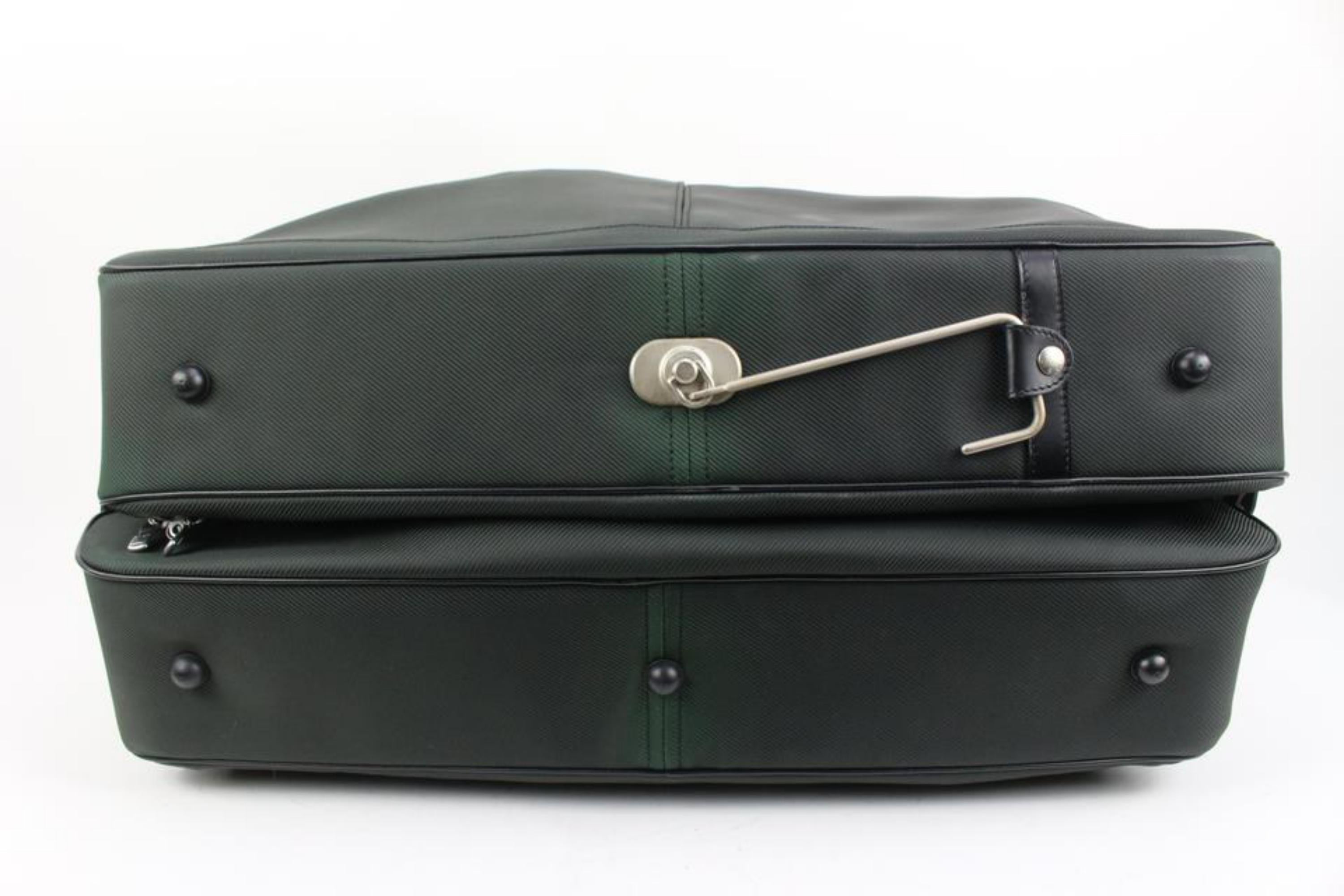Louis Vuitton Green Nylon x Taiga Leather Santore Ardoise Garment Travel Bag  3