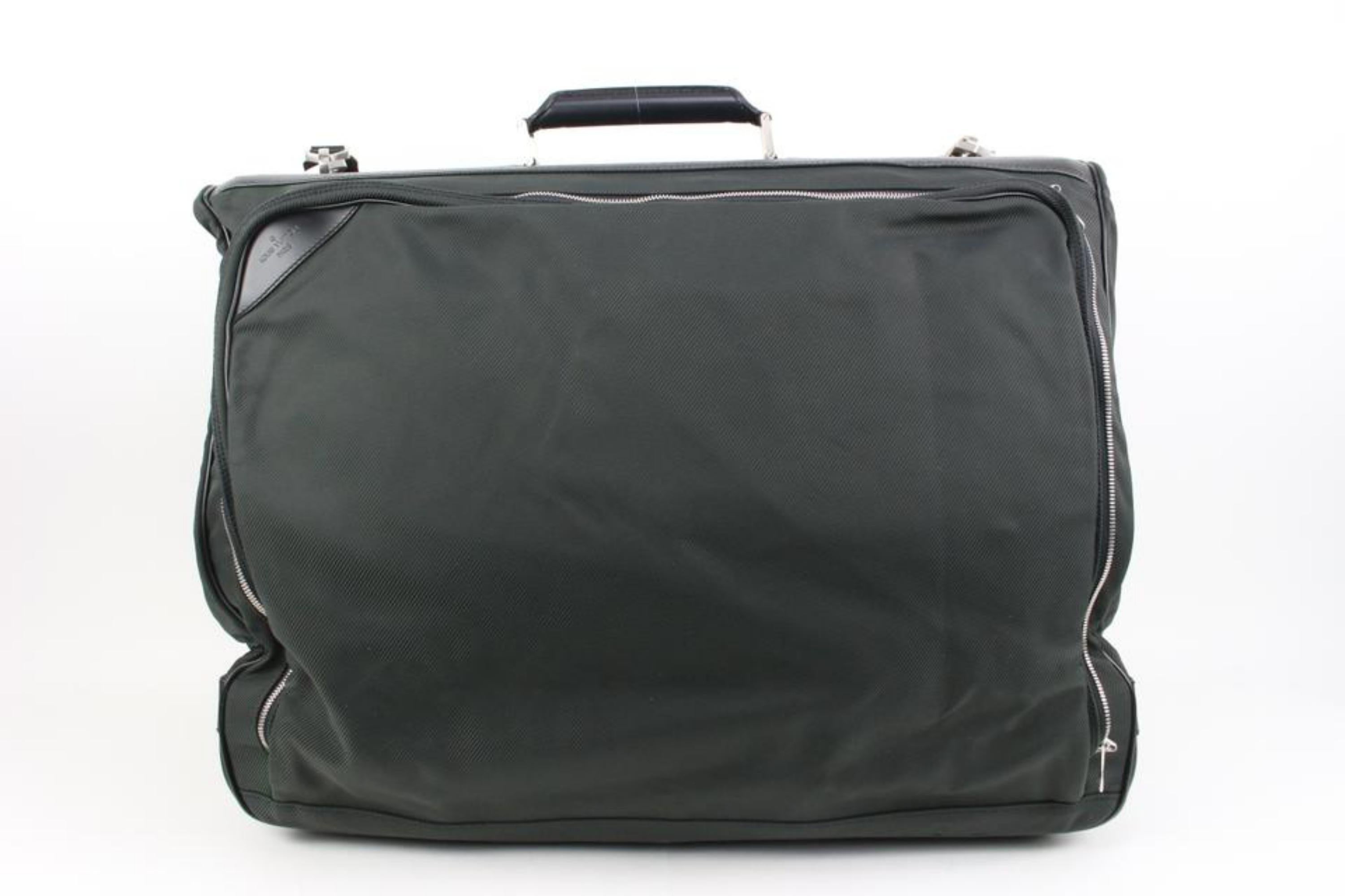 Louis Vuitton Green Nylon x Taiga Leather Santore Ardoise Garment Travel Bag  4