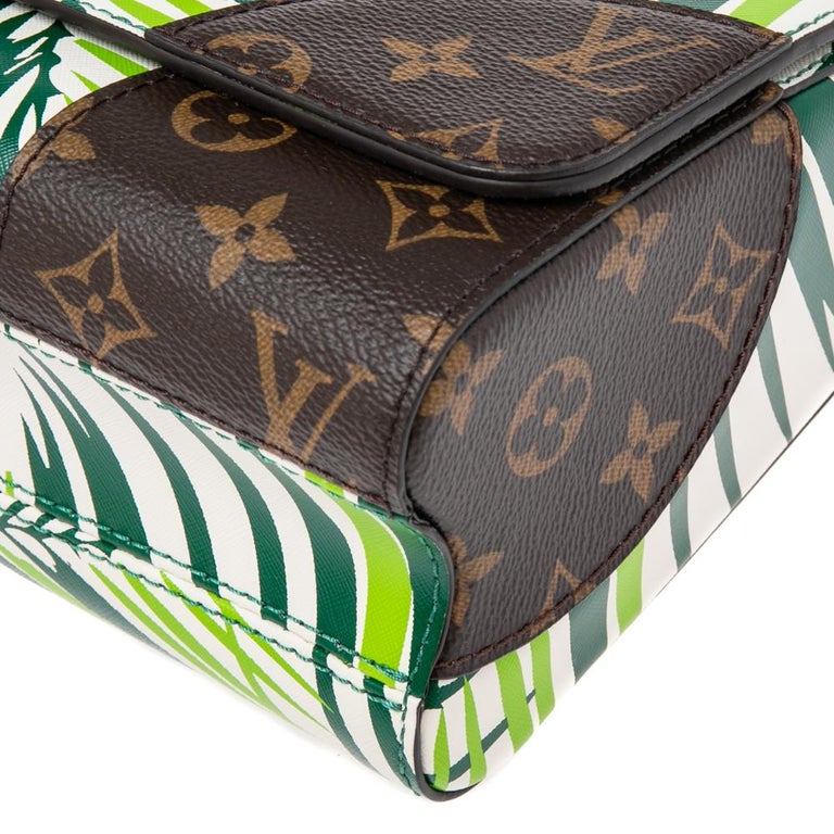 Louis Vuitton Green Palm Print Leather Twist MM Bag For Sale 6
